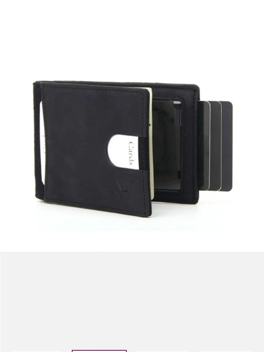 Classic Black Slim Leather Key & Card Holder Wallet